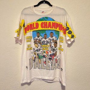 Vintage Dallas Cowboys All Over Print NFL Champions Single Stitch Tshirt